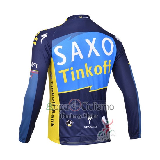 Tinkoff Saxo Bank Ropa Ciclismo Culotte Largo 2013 Mangas Largas Azul y AMarillo